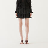 RUFFLED MINI SKIRT (BLACK) (6579684606070)