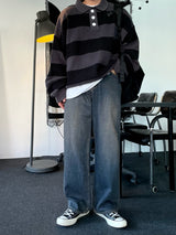 バルカンワイドデニムパンツ/BALCAN WIDE BLACK DENIM PANTS(ONE COLOR)