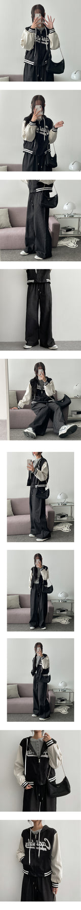 Renley strap lettering coloring hooded jumper