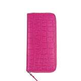 クロコダイルエンボラージウォレット/CROCODILE EMBO LARGE WALLET-PINK