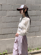 レイフシースルーフードボレロクロップ長袖Tシャツ / Rayf see-through hood bolero crop long-sleeved T-shirt