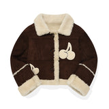 CHERRY SUEDE MUSTANG JACKET [DARK BROWN]