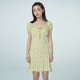 フラワーミニシャーリングワンピース / WKG Flower Mini shirring onepiece (4548426104950)