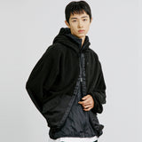 ミリタリーグムカフリースフード付き2WAYパーカー / MILITARY GUMKA FLEECE HOODED 2WAY ZIP-UP BLACK
