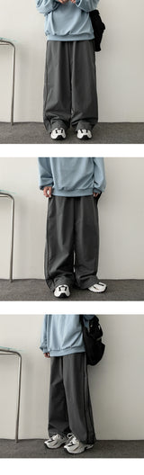 [Jogger, Wide 2] Drit Pony Line String Training Wide Pants