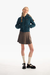 スモールチェリークロップフーディージップアップ／SMALL CHERRY CROP HOODIE ZIP UP [DARK GREEN]