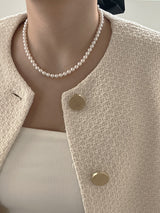 [92.5silver] swirl pearl necklace_5mm