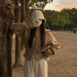 [BELLIDE MADE] Signal two-way twisted knit zip-up