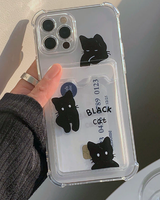 ブラックキャットカードストレージバンパーフォンケース