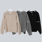ベッディフーデッドニットジップアップ/Beddy Hooded Knit Zip Up