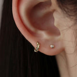 14K gold cutting one-touch earring (6680492933238)