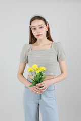 ストライプパフTシャツ / Stripe Puff T-shirt Ivory