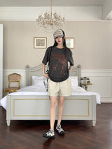 ボンツープリントオーバーフィット半袖Tシャツ