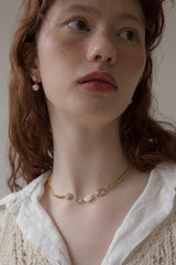 レトロムードビンテージサージカルチェーンネックレス/Retro mood vintage surgical chain necklace