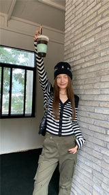 backpoint stripe cardigan