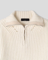 EN knob warmer half zip-up knitwear (4 colors)