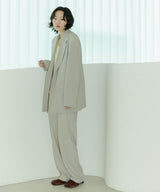 UNISEX PINTUCK STITCH WIDE PANTS W - LIGHT BEIGE (6689418150006)