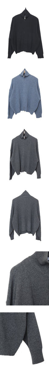 ラムスウールニットウェア2wayジップアップ / lambswool knitwear two-way zip-up