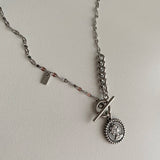 アンティークトグルバーネックレスエリシコインネックレス//cop Antique Toggle Bar Elisicoin Necklace