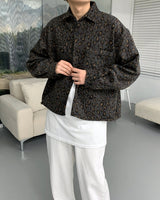 CRウールレオパードクロップドシャツ/CR Wool Leopard Cropped Shirt (2 colors)