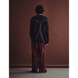 サイドシャーリングダブルストラップパンツ / SIDE SHIRRING DOUBLE STRAP PANTS_RD