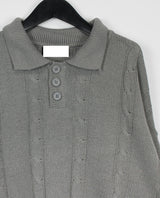 ケーブルカラーニット / Cable collar knit (4color)