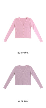 Milk Soft V neck Ribbed Cardigan