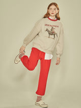 Cowboy Graphic Sweatshirt (Beige&Red) (6643895730294)