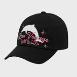 Bon Voyage dolphin applique ball cap