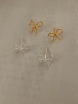 (silver925) Ribbon earrings