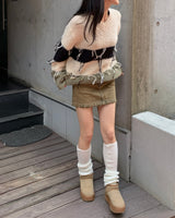 Tassel coloring stripe knit