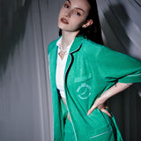 パイピングテリーショートスリーブシャツ/[UNISEX] Piped Terry Short-Sleeved Shirt (Green)
