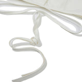 Crop Lace-Up Ribbon Shirt [WHITE] (6618557612150)