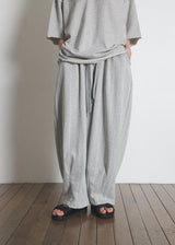 DOTTED-STRIPE BALLOON SWEAT PANTS (Gray) / ドットストライプバルーンスウェットパンツ