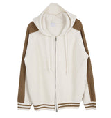 No.0390 varsity hood KNIT zip-up (3color)