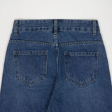 ストレートフィットロールアップエンブロイダリーデニムパンツ / STRAIGHT FIT ROLL UP EMBROIDERY DENIM PANTS [6863]