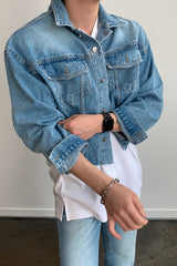 LOOKPINE LIN BLUE DENIM SET - JACKET (6690579185782)