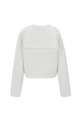 TISHA SAILOR TWEED BLOUSE _WHITE
