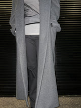 [UNISEX] Wool back button maxi long coat (Gray)