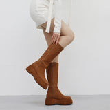 Sophie Velvet Square Long Boots