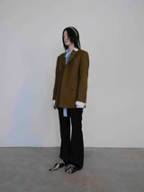 Olive Green Sleeve Layered Jacket (6635881758838)