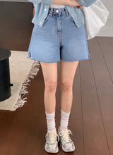 Thin and Fit Cut Capri Slit Denim Pants (2color)