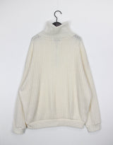 リブハーフジップアップニット / Ribbed Half Zip Up Knit (4color)