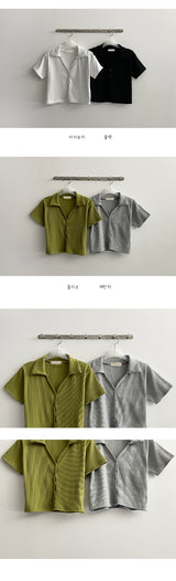 ロックカラースナップショートスリーブカーディガン / Lock Collar Snap Short-Sleeved Cardigan
