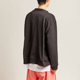 Vネックワッフルカーディガン/DAMP V-NECK WAFFLE CARDIGAN_BLACK
