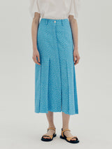 プリーツロングスリットスカート / Pleated long slit skirt - Cream