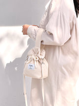 Ribbed fabric New string mini bag
