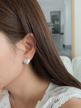 ハートマットピアス / [925silver] Lithumb heart matte earrings