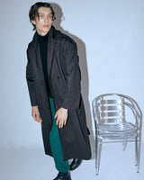 UNISEX FAKE NUBUCK MAXI COAT M - DARK BROWN (6636063096950)