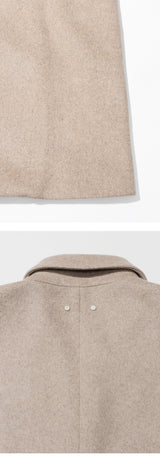 Merino Wool Overfit Double Long Coat (Sand Beige)